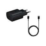 Chargeur reseau d'origine Samsung Charge rapide 25W USB-C (EP-TA800EBE + EPDG977BBE 2A) Noir - Neuf