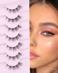 Onlyall Lashes Natural Look Soft Fluffy Lashes Short Eyelashes Lightweight Natural Lashes Cat Eye Lashes False Eye Lashes 7 Pairs D5