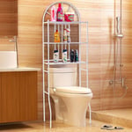 Meuble/Etagère Dessus Toilettes/WC/Machine à Laver en Métal avec 3 Couches de Rangement pour Salle de Bain,Toilettes 65x34x177cm Blanc