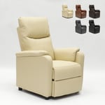 Fauteuil relax inclinable avec repose-pieds en similicuir Giulia Couleur: Beige