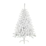 SOLAGUA NAVIDAD Sapin de Noël Artificiel de Feuilles de Guirlandes, Arbres 120-210cm avec Support Métallique (Blanc Brillant, 150cm 293Tips)