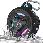 HEYSONG Shower Speaker, Waterpoof Portable Bluetooth Speakers Wireless with LED Lights, IP67, 36H Playtime, Rich Bass Small Speaker Bluetooth for Camping, Kayak, Beach, Bathroom, Travel, Gifts for Men