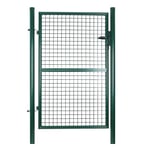 Portillon en fer galvanise portail de clôture porte de jardin robuste et durable avec serrure poignee et cle de qualite 106 x 150