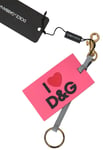 Dolce & Gabbana Porte-Clé Rose Silicone Dg Logo Or Laiton Porte-Clé Femme 240usd