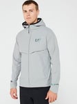 EA7 Emporio Armani Ventus7 Lightweight Hooded Jacket, Grey, Size 2Xl, Men