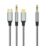 Cable Auxiliaire pour iPhone, Câble USB C vers Jack 3,5 mm Stéréo Voiture, Câble StereoJack 3,5 mm compatible avec iPhone/Galaxy/Huawei/OnePlus/Pixel