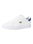 LacostePowercourt 224 1 SMA Leather Trainers - White/Navy