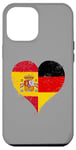 iPhone 12 Pro Max Small Vintage Heart for Spanish German A Spain Germany Flag Case