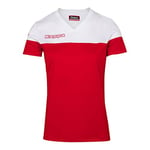 Kappa Mareta SS Maillot d'équipement Fille, Rouge, Blanc, 8 Ans