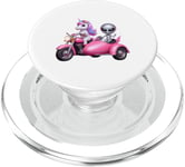 Licorne et extraterrestre OVNI équitation une moto garçons filles femmes PopSockets PopGrip pour MagSafe