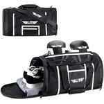 Elite Sports Sac de Sport de Boxe pour MMA, BJJ, Jiu Jitsu Gear, Duffel Athletic Gym Boxing Bag, Noir, L