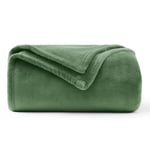 WAVVE Plaid Couverture Polaire Flanelle en Microfibre, Jeté de Canapé 150x200 Vert, Couverture lit Jete de Canape 2 Personnes, Plaid Fourrure Grand Chaud et Doux en Peluche, 200x150