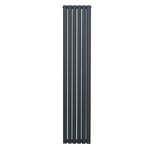 Radiateur à Colonne Ovale 1800mm x 360mm, Chauffage Moderne Vertical à Tube Ovale en Acier au Carbone Gris Anthracite Mat, Cuisine Salon Salle de Bain [Brosse, Attaches Murales & Supports INCLUS]