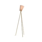 Northern Oslo Wood Golvlampa beige, guldigt stativ