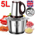 5L Electric Chopper Food Processor Multi Blender Meat Fruit Vegetable Mixer Tool