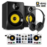 Beginner DJ Kit with Hercules DJ MIX Controller, SMN40B Monitors and Headphones