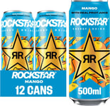 Rockstar Juiced Energy Drink - Mango - Non-Alcoholic - 160 mg Caffeine - Drink &