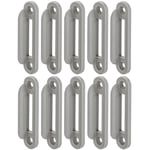 10x Gâche à équerre en plastique gris pour serrure à bouton poussoir Push-lock ou à pêne dormant pose en applique 53x12mm Verrou Sécurité Caravane