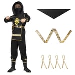 AOOWU Party Vêtements Ninja pour Enfants, Déguisement Ninja pour Enfants, Vêtements Ninja Dress up Cosplay et Accessoires Halloween Fête de Noël Carnaval, XL