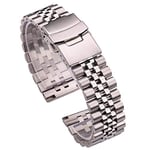 Remplacement du Bracelet de Montre, Bracelet de Montre Bracelets de Montre en Acier Inoxydable Femmes Hommes Bracelet 18mm 20mm 22mm 24mm Argent Extrémité Droite Bracelet de Montre Bracelet Montre A