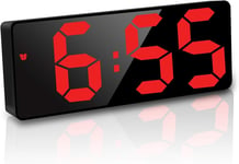 JQGO Alarm Clock Digital Battery Powered, LED Travel Alarm Clocks Beside Mains