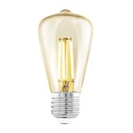 EGLO E27 LED lamp, Amber vintage light bulb, bulb for retro lighting, 4 watt (equivalent to 26 watt), 270 lumen, warm white, 2200k, Edison bulb ST48, Ø 4.8 cm