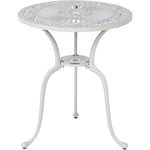 Beliani - Table de Balcon Vintage en Aluminium d'Extérieur 61 cm Ronde Blanche Dascio