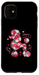 iPhone 11 Cute Love Heart Roses Patten Valentines Day Poodle Case