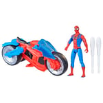 Marvel Spider-Man Web Blast Cycle Toy Set with 10-cm Action Figure and 2 Web Projectiles