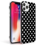 Designer Chic Black Polka Dot Slim Phone Case for iPhone 12 | 12 Pro TPU Protective Light Strong Cover with Hot Fashion Everything Else Fashion Cute Trending