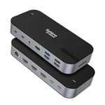 Station d'accueil USB C 3 HDMI, 3 HDMI, Station d'accueil Double écran, 16 en 1 pour Ordinateur Portable, 3 moniteurs avec 3 HDMI, 10 G USB A/C 3.1, 100 W PD, SD/TF, Ethernet, hub USB C, dongle USB C