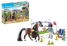 Playmobil 71355 Horses of Waterfall Jumping Arena with Zoe and Blaze, training for the championship with rewards, fun imaginative role-play, sustainable play sets suitable for children ages 5+