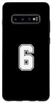 Coque pour Galaxy S10+ Numéro 6 à l'arrière – Maillot d'anniversaire de l'équipe de sport numéroté