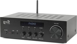 Amplificateur stéréo Compact VT-90, bornes à vis pour 4 Haut-parleurs, télécommande, entrée Phono, Streaming, Bluetooth, Coloris Noir