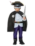 Smiffys Julia Donaldson The Highway Rat Costume for Kids, Shirt, Cape, Trousers, Hat, Mask, and Sword, Multi-coloured, Officially Licensed with Badge Detail and Book Quotes for Roleplay