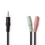 Nedis Câble Audio Stéréo 1x Jack mâle 3.5 mm vers 2x Jack femelle 3.5 mm