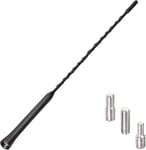 Antenne de toit A45S 42 cm FM/DAB avec amplificateur, tige d'antenne de rechange pour radio de voiture, adaptateur filetage 16 V M4/M5/M6, meilleure réception pour FM et DAB