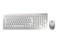 CHERRY DW 8000 - Ensemble clavier et souris - sans fil - 2.4 GHz - QWERTZ - Allemand - blanc, argent