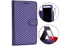 PH26 Coque et étui téléphone mobile Etui housse folio pour samsung galaxy m62 format portefeuille éco-cuir - double clapet intérieur porte cartes fermeture magnétique violet