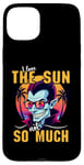 iPhone 15 Plus I Love The Sun Funny Vampire Sunglasses Tropical Sunset Vibe Case