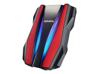 Adata Hd770g - Harddisk - Kryptert - 2 Tb - Ekstern (Bærbar) - Usb 3.2 Gen 1 - 256-Bit Aes - Rød