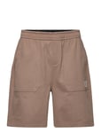 Shrunken Badge Hwk Short Bottoms Shorts Sweat Shorts Brown Calvin Klein Jeans