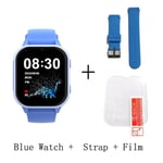 Montre Intelligente Wonlex Pour Enfants,Montre-Bracelet Intelligente,Prise En Charge De Whatsapppig Kt19pro,Android 8.0,Caméra Vidéo,Téléphone Intelligent Connecté,Gps,4g - Type Blue And Film Strap