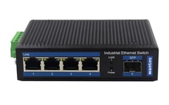 WANTEC - Industrial Fiber Ethernet Switch für Hutschiene  4 Port + 1 SFP