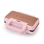 Tower T27036PNK Cavaletto Sandwich Maker with Deep Fill Ridge Plates, 900W Marshmallow Pink and Rose Gold