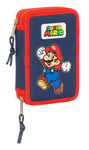 SUPER MARIO WORLD – Children's School Pencil Case, Pencil Case with Colours, wit