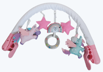 LADIDA Pink Unicorn Baby Toy Arch Bar Universal Fittings Buggy Car Seat Cot 176