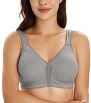 Lemorosy Soutien-Gorge Minimiseur Femme Grandes Tailles Confort Bonnets emboîtants sans Armatures réducteur de Fort portrine Gris FR105E