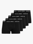 Jack & Jones Kids' Logo Trunks, Pack of 5, Black