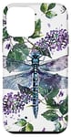 iPhone 12 mini Dragonfly Surrounded by Lilac Flowers and Leaves Case